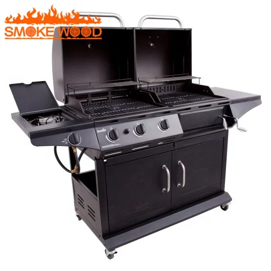Deluxe Heavy Duty Gas Charcoal Smoker 2in1 Combo Outdoor Bbq Grill