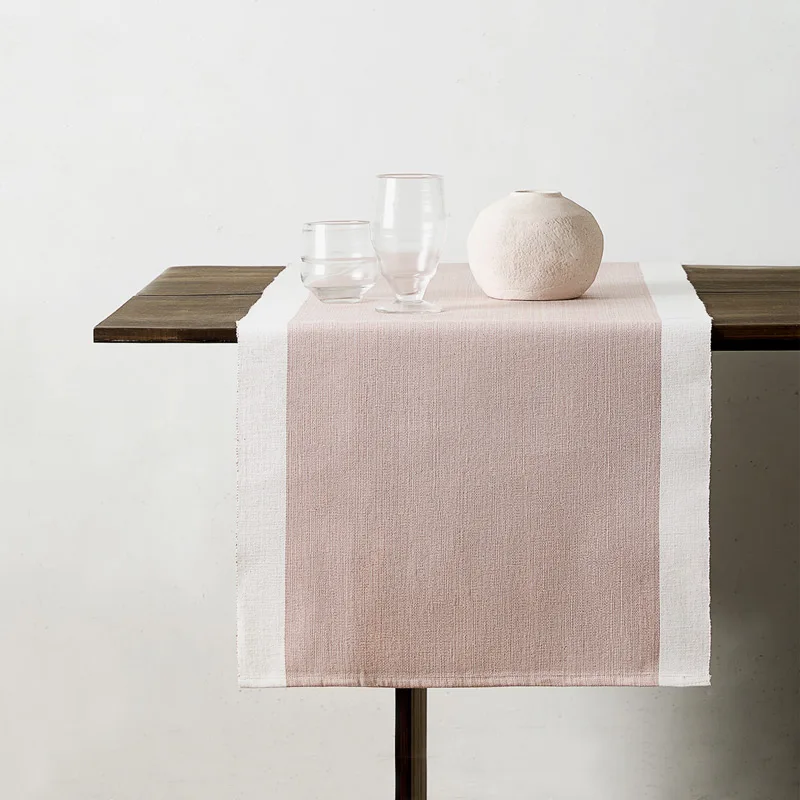 Nordic Mediterranean Modern American Simple Contrast Design cotton Table runner