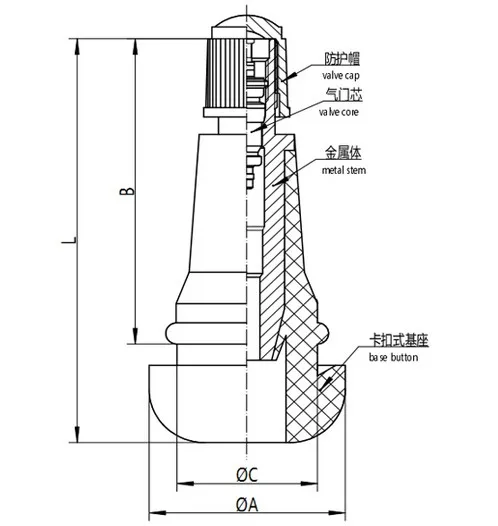 Car used wheel brass tire tr413 tubeless valve
