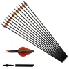 Archery Carbon Arrow 3K Weave SP350 Arrow 30" Shaft ID 6.2mm With Nocks For DIY Compound/Traditional Bow