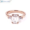 Tianyu gems 14k/18k rose gold classic style emerald cut DEF VVS moissanite main stone engagement ring