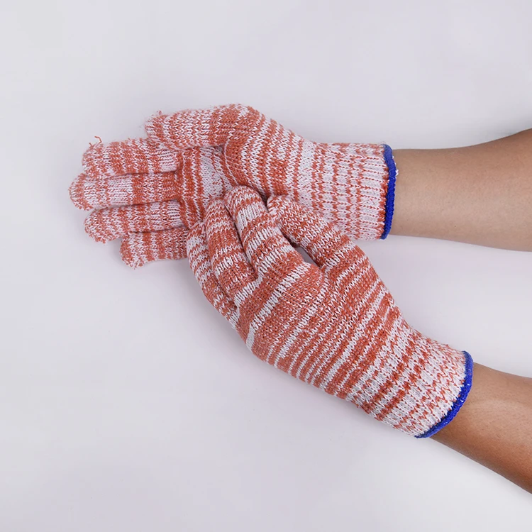 Wholesale Mixed Color Cotton Knitted Gloves Work Protective Gloves