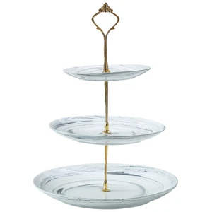 Image of Food Holder 3 Tier Serving Tray Stand Round Cup cake Dessert Party Platter