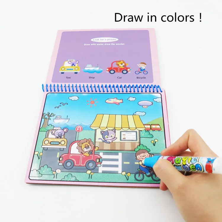 2019 Newest Magic Drawing Water Coloring Book With Water Pen - Buy