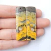 Unique Gemstone Beads Pair Natural Bumble Bee Stone Mineral Gem Set Vibrant Color 45x13x4mm 11.3g