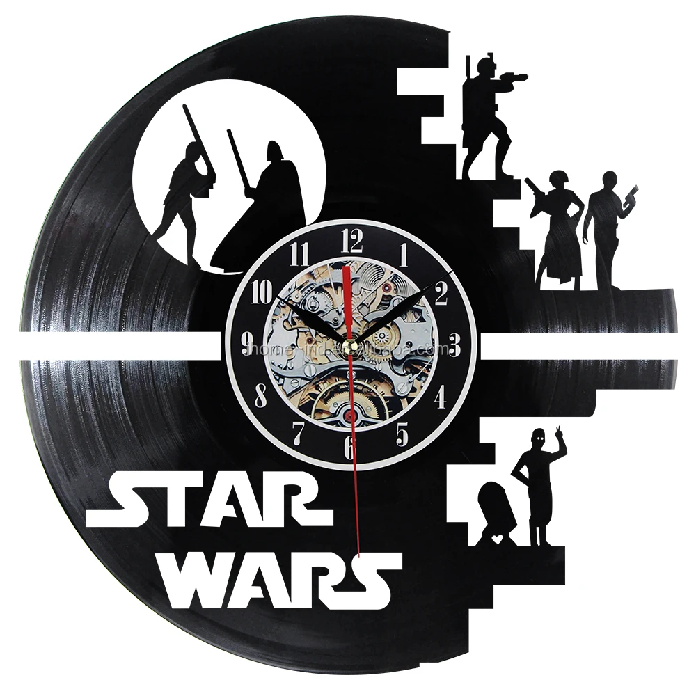 

creative wall clock vinyl record clock, Black color