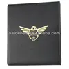 A4 Black Pu/Genuine Leather Business Bound File/document Holder with the eagle logo file Folder