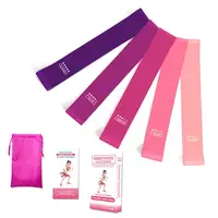 

Custom printed purple 5 sets yoga exercise latex hip circle resistance band