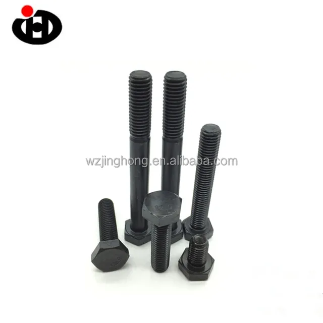 
12.9 Grade Full Thread Hex Bolts Black Plated Half Thread Bolts 
