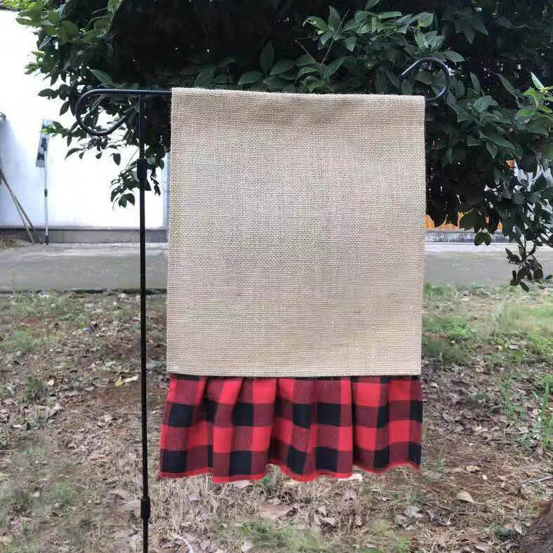 

Monogram Personalized Christmas Buffalo Plaid Garden Flags, Plated gold, or as you need