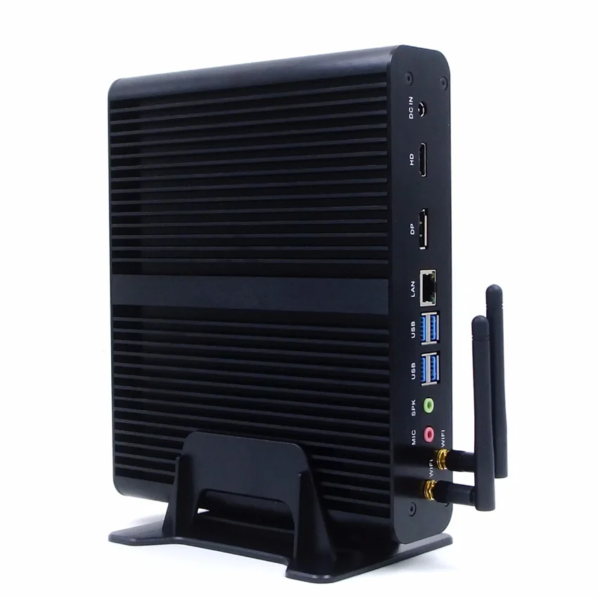 

EGLOBAL Fanless gaming computer core i7 8550u mini pc support DDR4 mini PC ultra high performance pc, Black color aluminum alloy