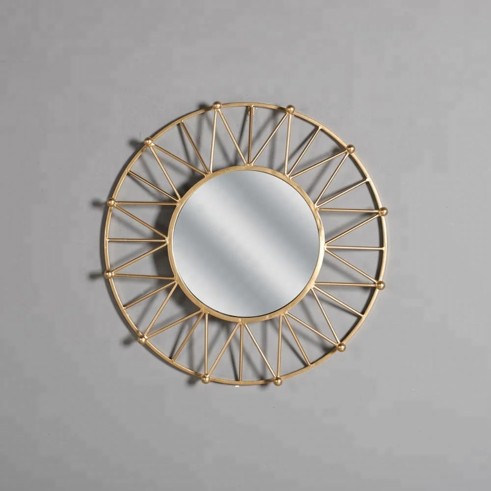 

Mayco Antique Design Round Metal Sun Shaped Wall Hanging Mirror