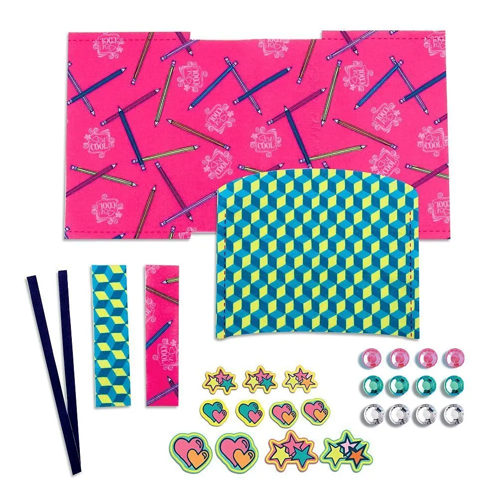 Diary Designs Kit with 4 Pre-Cut Projects, 11 Decorative Fabric Piece, 12 Gems & More