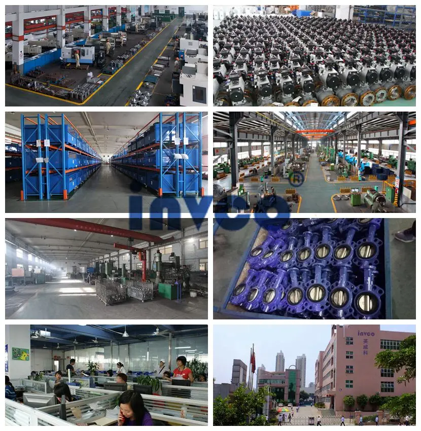 INVCO Wafer type pneumatic butterfly valve,Wafer connection Fluorine butterfly valve