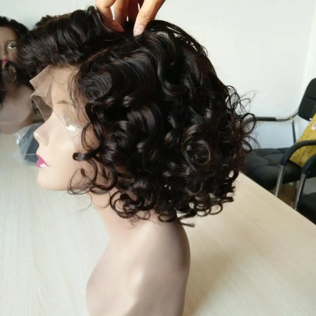 Wholesale Price Natural Color Unique Big Curly Short Bob Hair 360 Lace Wigs  - Buy Human Hair Full Lace Wigs,Human Hair Short Bob Lace Front Wig,Hand  Made Braided Lace Wig Product on