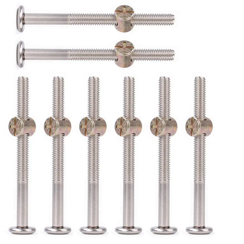 Buy Swpeet 100Pcs Crib Hardware Screws, Nicked Plated M6 × 40/50/60/70/80mm Hex Socket Head Cap