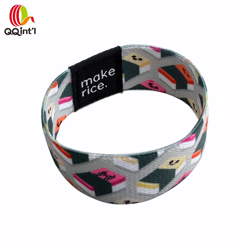 Buy Wholesale China Elastic Wristband Custom Gym Festival Sublimation  Printed Elastic Cloth Band & Elastic Wristband at USD 0.178