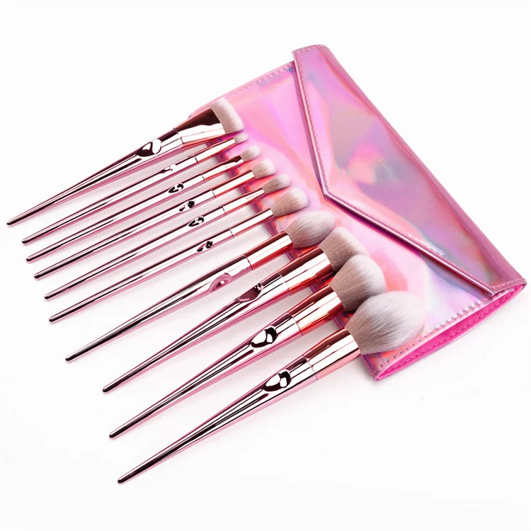 Holographic Crystal 10 Pcs Make Up Brush Synthetic Hair Makeup Brushes