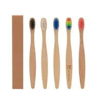 

2019 home use child bamboo natural bristles toothbrush with private logo and holder case