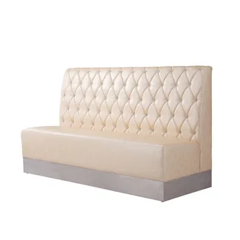 Pu Leather Seating With Back Button Modern Restaurant Booth