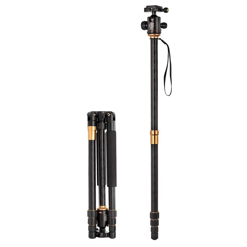 

QZSD - 999 light weight tripod portable with monopod ball head for camera stabilizer, Black