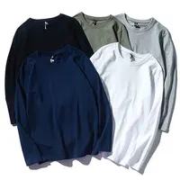 

Wholesale Plain Color Soft Cotton Men Long Sleeve Custom T Shirt