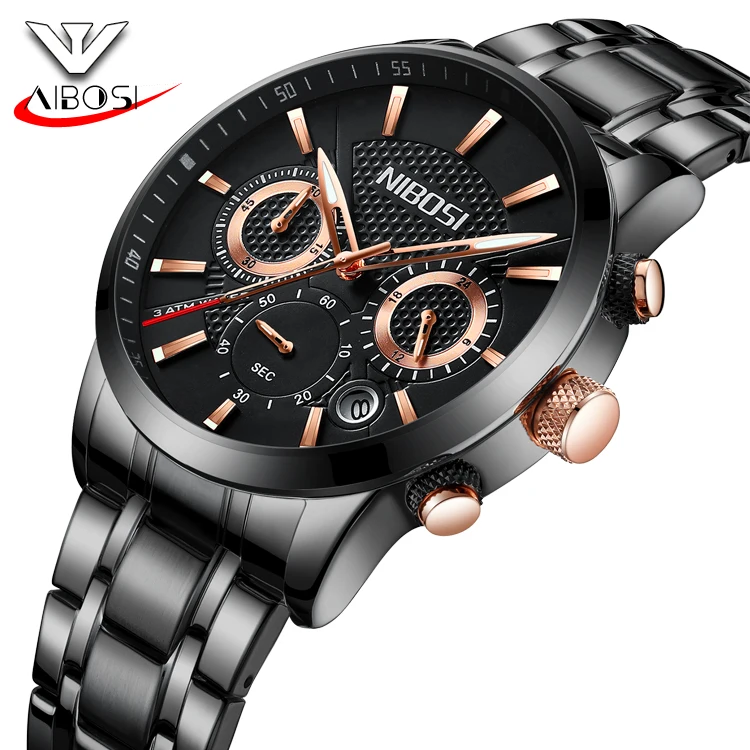 

wristwatch #929 Mens Multi Function Luminous All Stainless Steel Black Watch, N/a