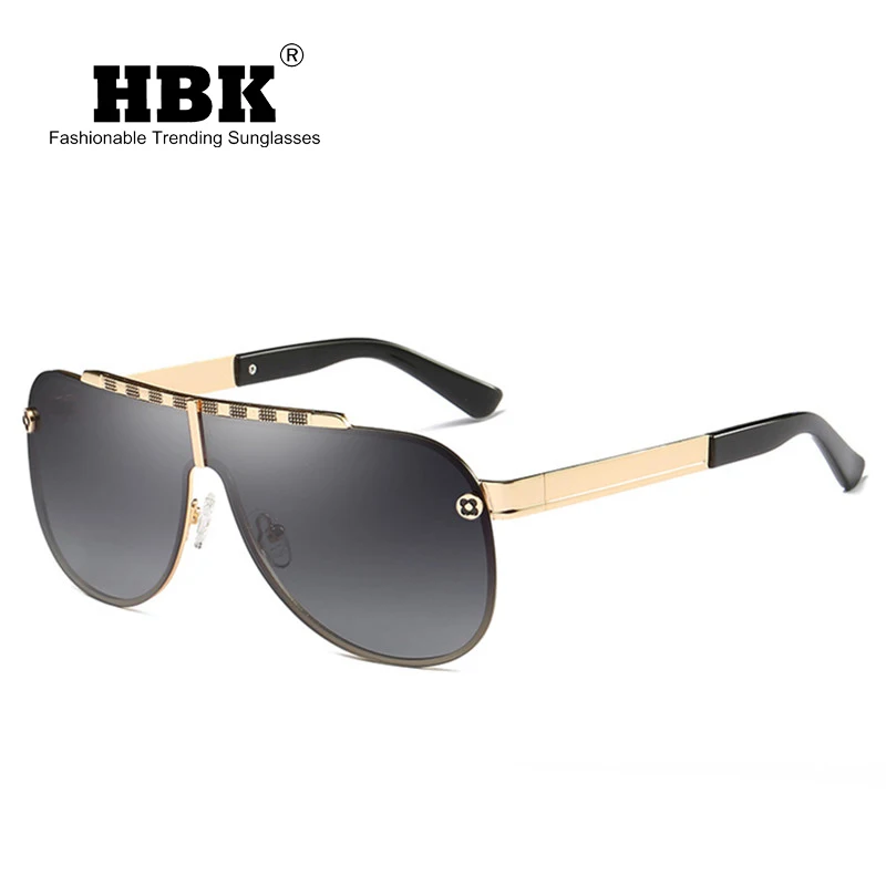 HBK 2019 New Retro Men polarizing Sunglasses New Design Semi Rimless Pilot Eyewear Travel Fishing Oculos Gafas De Sol PM0124