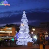 Square street motif light iron frame led string with big ball cone tree light for Christmas decoration