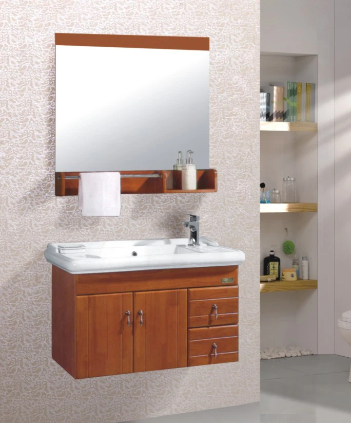 Custom Japanese Style Wooden Hotel Home Small Bathroom Vanity With