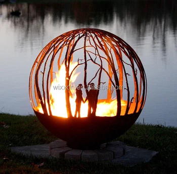 Alibaba Hot Selling Patio Corten Steel Sulpture Outdoor Fire Pit