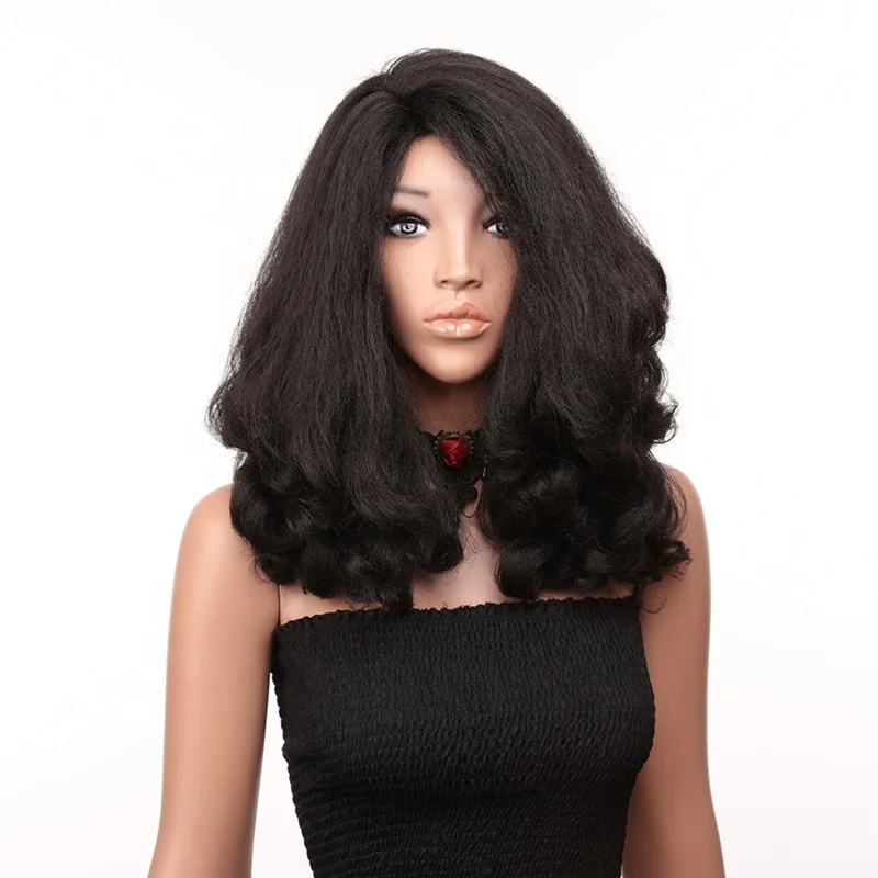 

Long Wig 20 inch Wavy Synthetic Wig For Women Heat Resistant Fiber Natural Wavy Wigs, Black