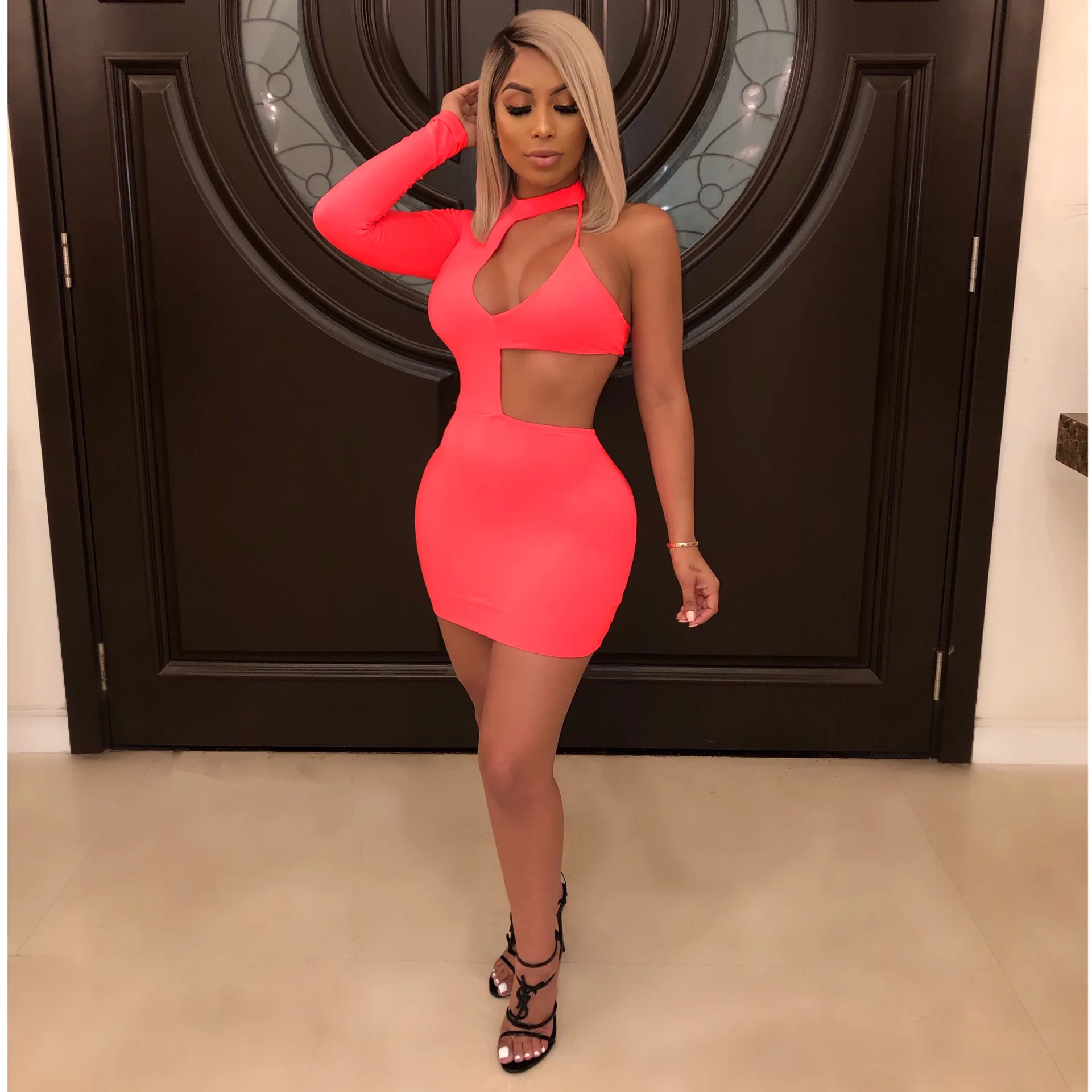 

Wholesale summer plus size hollow out woman ladies sexy club party dress, N/a