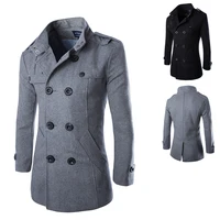

Latest Autumn Winter High Quality Pure Grey Wool Coat Mens In Competitive Price
