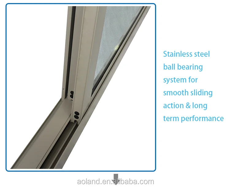 Aluminium tempered glass sliding window with stainless steel mesh