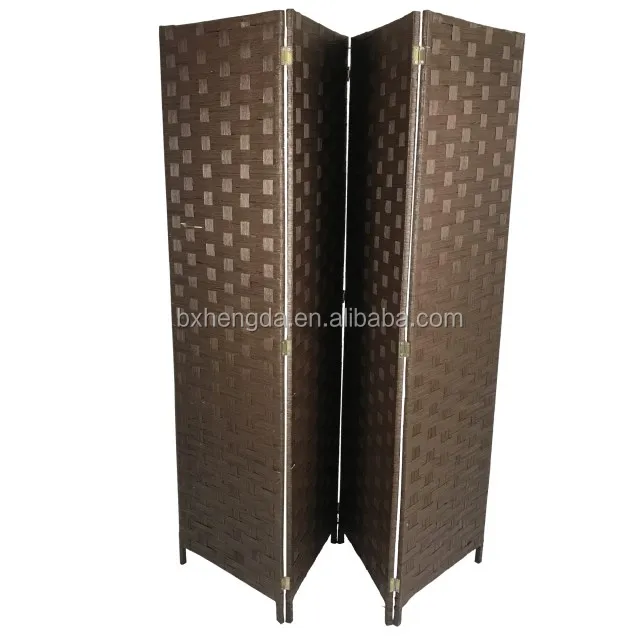 4 Panel Screen Room Divider Wood Folding Oriental Freestanding Tall