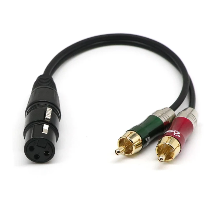

PTCQ 3 pin xlr female to dual rca male plug converter adapter cable