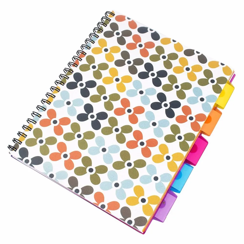 5 Subjects A4 Plastic Cover Notebook With Colored Index Tab Divider Buy Plastic Cover Notebook