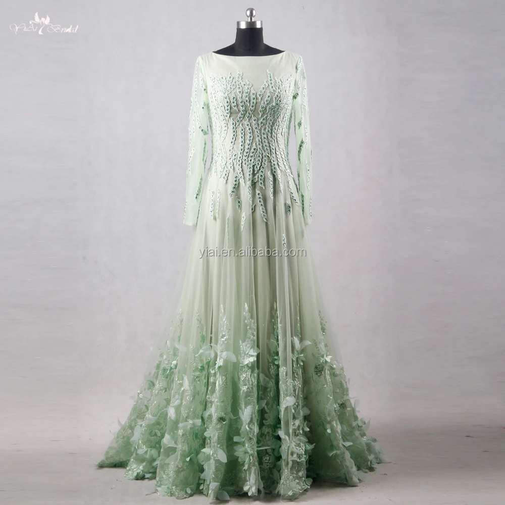 aqua green gown