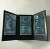 Model 3Z1221 illuminated Triple folded LED menu cover light up menu card for bar menu folder with custom emboss logo