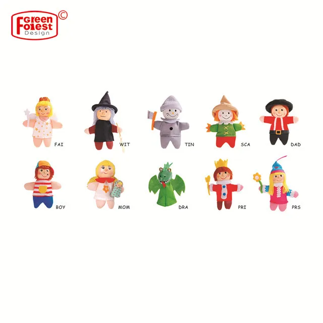 Wooden making hand knitted animal Finger Puppets wooden toy factory/wooden educaional toy