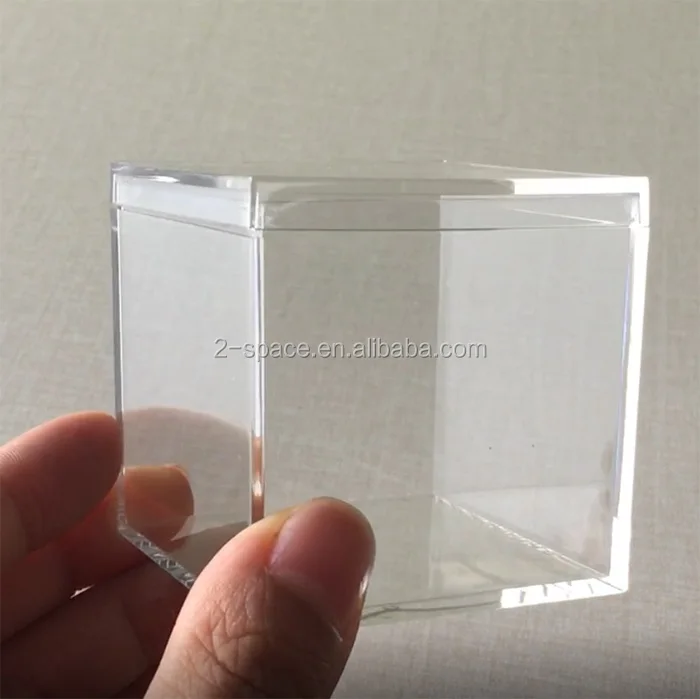 

Food Grade Plastic 2 1/8" x 2 1/8" x 2 1/8'' Clear Acrylic Small Candy Box, Clear box, or some other color if you need