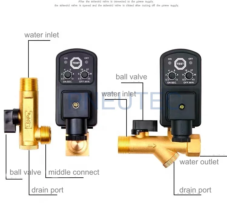Factory 5v Timer Auto Drain Latching Solenoid Valve For Air Compressor