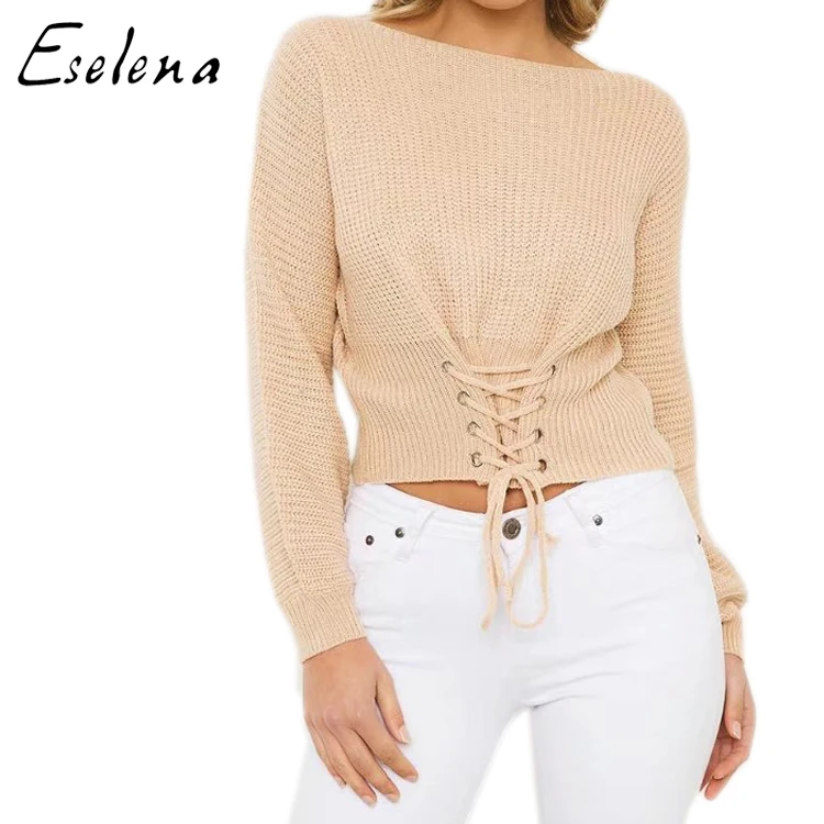 

Clothing factory wholesale ODM custom European and American women's casual sweaters Collect waist pullovers