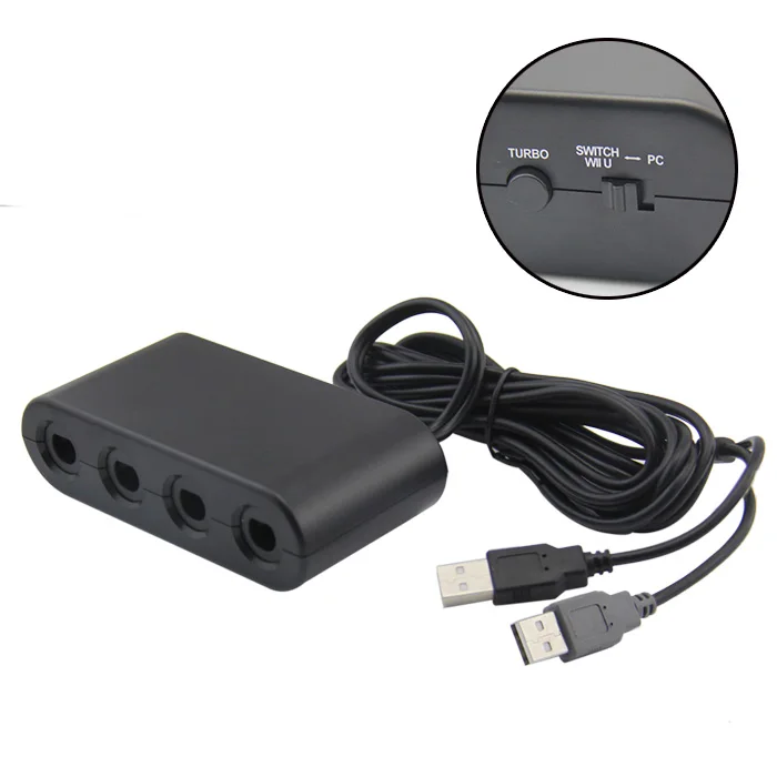 

Factory Price! controller adapter for wiiu gamecube controller adapter For wiiu Console, Black