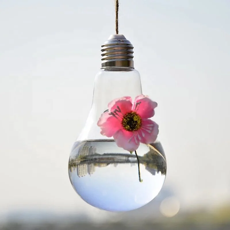 

Hanging Glass Flower Plant Vase Home Garden Decor Fashion Bulb Design, Clear
