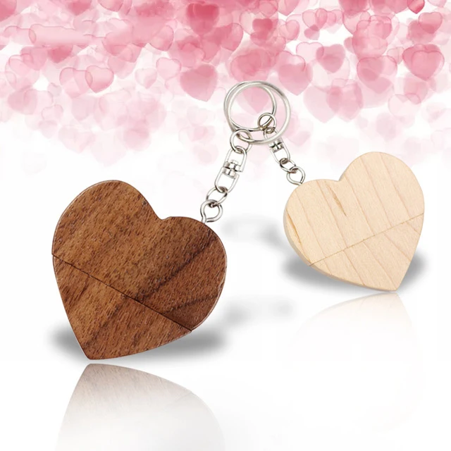 

Gitra Wooden Gift Box Heart Shape Pendrive Personalizado Usb Flash Drive