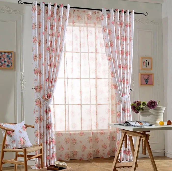 2017 Latest Design Floral Printed Classic Curtains For Living Rooom