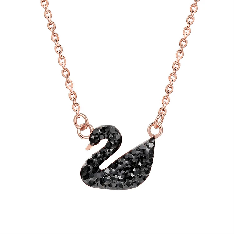 

925 sterling silver zirconia crystal swan pendant necklace, N/a