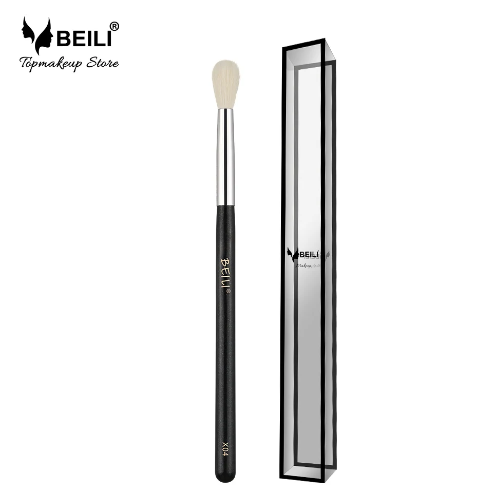 

BEILI X04 Hot Sale Pro Natural Goat Hair Material Brush Eye Shadow Blending Single Makeup Brush OEM, Black